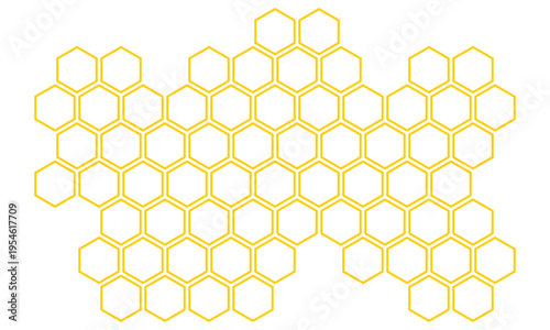 abstract yellow outline honeycomb pattern perfect for banner poster background.