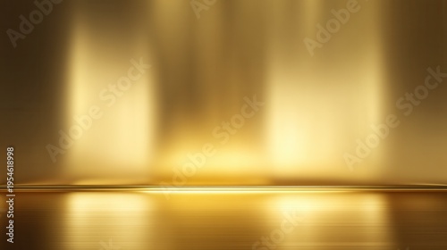 A luxurious abstract yellow gold room with glowing gradients and smooth textures, ideal for elegant product display or branding visuals.