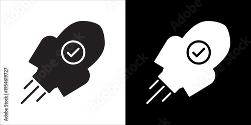 Rocket  Icon Sheet Black And White
