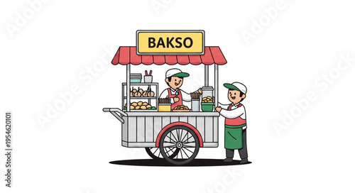 Indonesian Bakso Cart - A Culinary Delight and Street Food Icon.