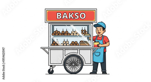 Indonesian Bakso Cart - A Culinary Delight and Street Food Icon.