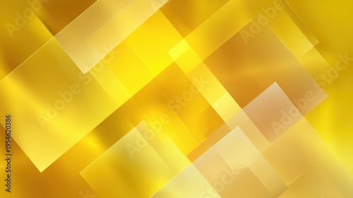 A modern abstract yellow gold background with layered transparent shapes in a random pattern, creating depth and a sleek digital design.