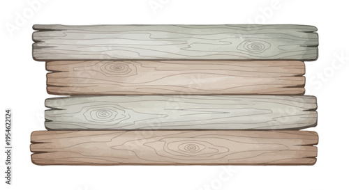 Weathered Wooden Planks Signboard - Rustic Wood Texture Background