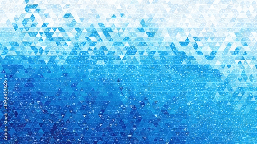 Obraz premium An ombre blue mosaic background with a smooth gradient and small geometric tiles, creating a decorative and elegant visual texture.