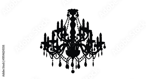 Elegant black chandelier design with intricate details a striking silhouette
