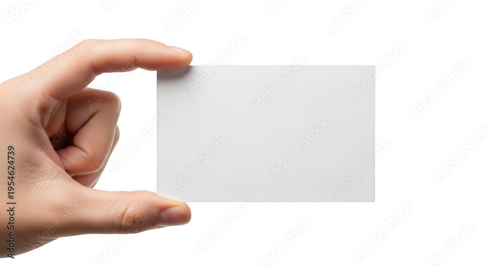 Fototapeta premium A hand holding a blank white card