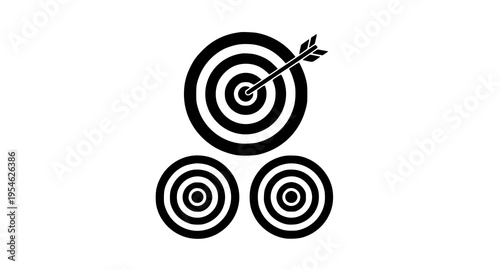 Triangular target composition with arrow in bullseye vector concept of leadership success and strategic focus
