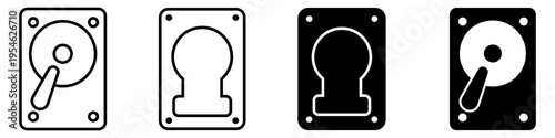 HDD icon vector set. hard disk illustration sign collection. computer symbol.
