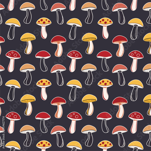 Mushrooms autumn patterns dark