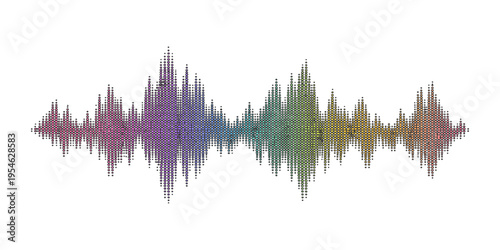 Vector illustration of a sound mixer on an abstract music background with green grass and blue sky waves to create a summer meadow nature landscape design