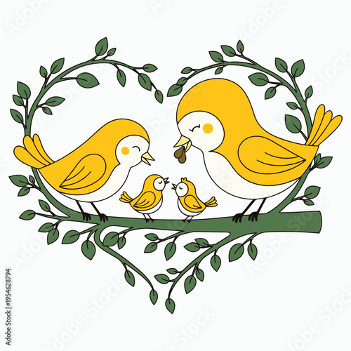 Family Love Cartoon Line Art