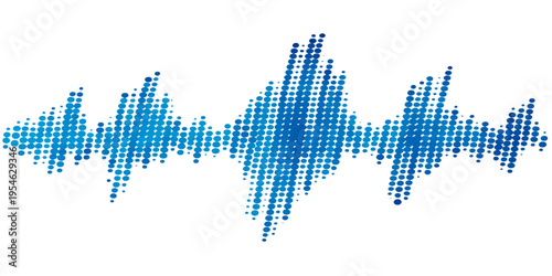 Abstract blue vector illustration featuring a digital wave equalizer and business growth chart for finance and technology data design