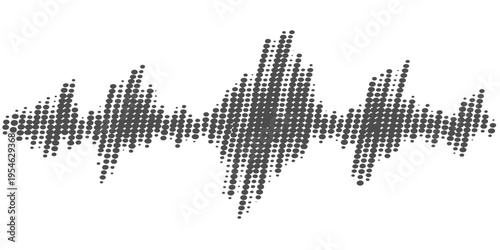 Blue abstract grunge vector background illustration featuring a digital music equalizer sound wave and technology icons for a business success concept