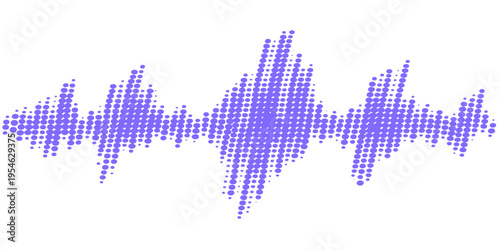 Blue vector illustration of an abstract background featuring digital music sound waves and technology frequency pulses on a light spectrum chart