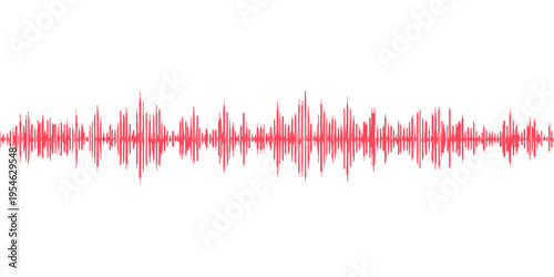 A digital medical illustration of a red heart pulse frequency line over a blue vector graph backdrop, blending technology and love into a modern audio equalizer design