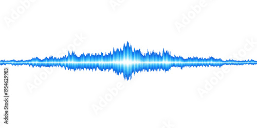 Abstract blue wave vector illustration designed with a sleek music equalizer graph style that blends nature elements like winter ice and grass fields into a modern background