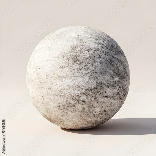 Realistic Stone and Granite Sphere Isolated on Minimal Background, Natural Texture 3D Render