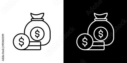 Money Icon Sheet Black And White