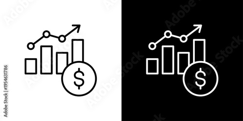 Growth Icon Sheet Black And White
