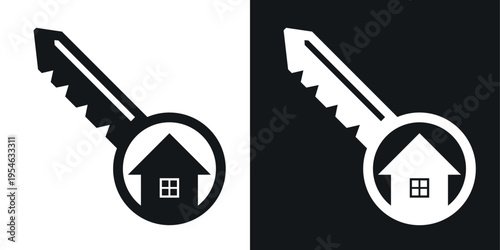 House key icon. Key icon vector symbol template. Simple element collection.