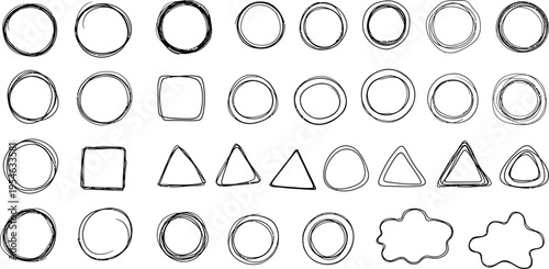 Hand Drawn Circle and Shape Icons