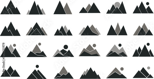 Abstract Mountain Landscape Symbol Collection