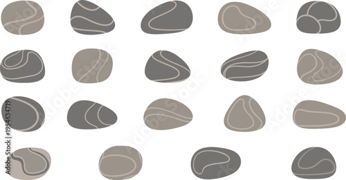 Collection of Smooth Natural River Rocks and Pebbles