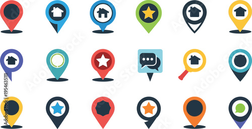 Diverse Location Indicators Icon Pack
