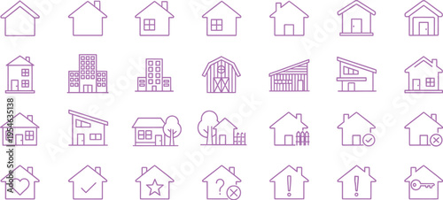 Varied Architectural Home and Building Symbols