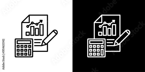 Accounting Icon Sheet Black And White