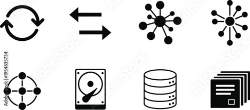 Digital Data Management and Network Icons