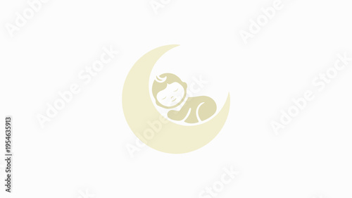 Minimalist icon design featuring a pea in a crescent shape on white background with simple lines