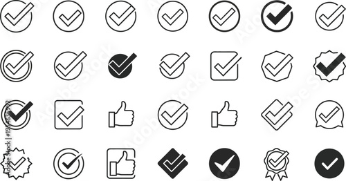 Checkmark Icons Collection for Approval and Confirmation