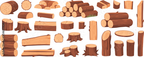 Wooden furniture parts and components in various shapes and sizes planks