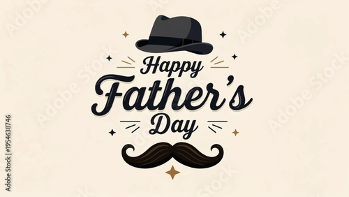 Father's Day greeting card vector illustration