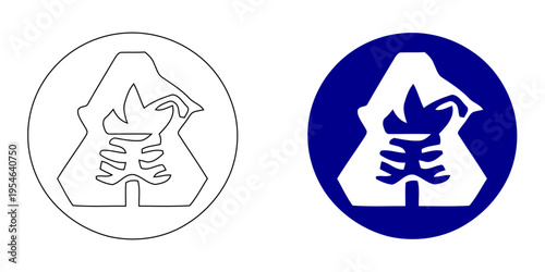 Human ribs and lungs chest anatomy icon navy blue minimalist vector illustration for medical healthcare and respiratory system diagnostic services isolated on white background