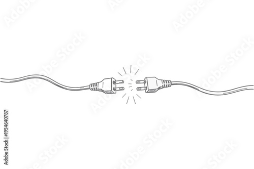 Electric plug and socket connection.