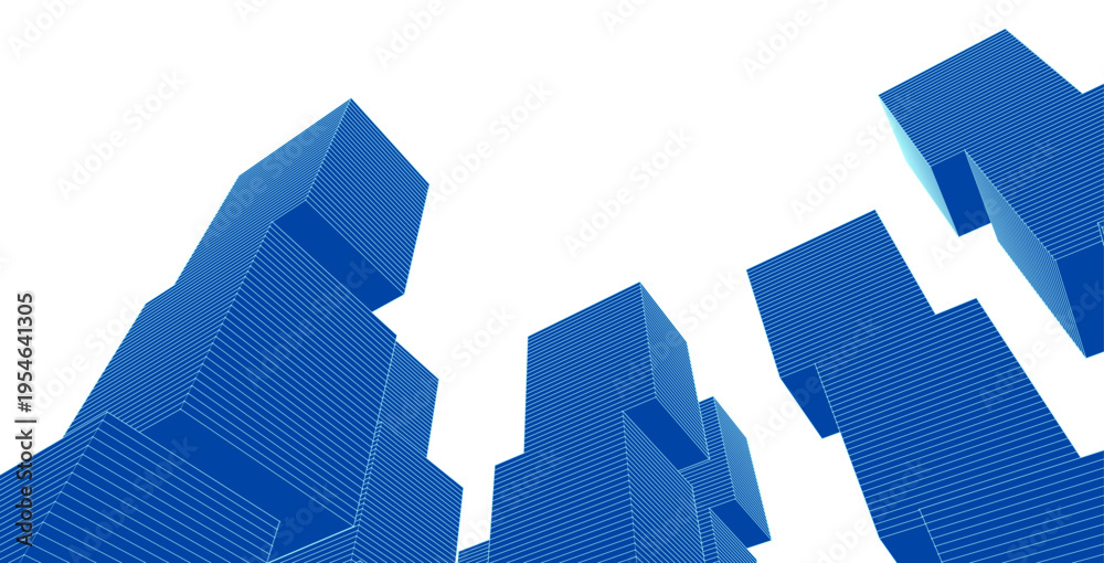 Fototapeta premium abstract modular architecture 3d illustration