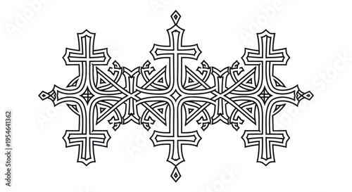 Intricate Celtic Cross Pattern Design, Religious Symbolism, Abstract Ornament