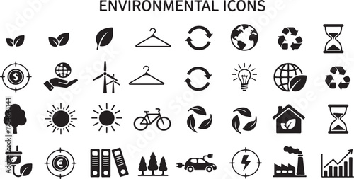 Environmental icons collection for eco friendly concepts