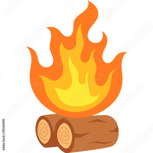 Camping Fire Illustration