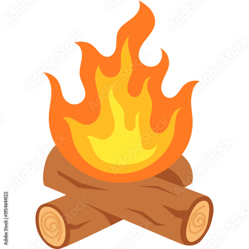 Camping Fire Illustration