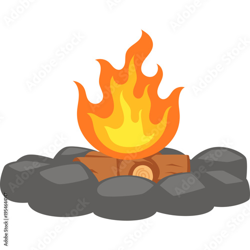 Camping Fire Illustration