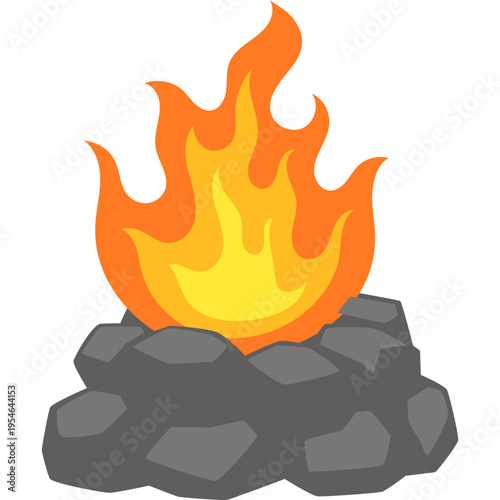 Camping Fire Illustration