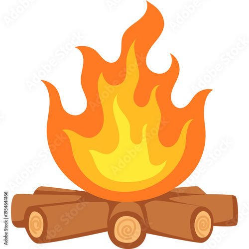 Camping Fire Illustration