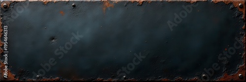Black metal plate with intricate surface texture, resembling aged steel , black steel, dark metal