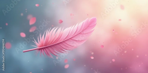 Blending pastel feather shapes, hazy backdrop, art, pattern, blend