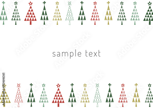 手描きのクリスマスツリーのフレーム