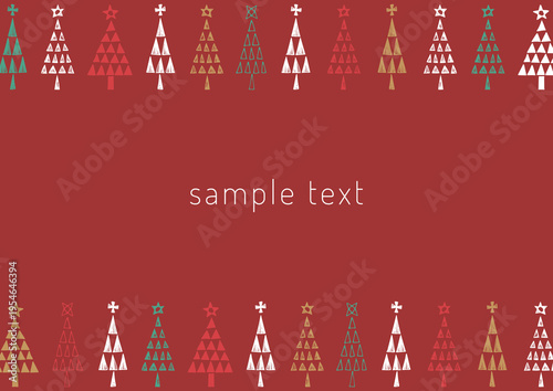 手描きのクリスマスツリーのフレーム