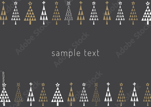 手描きのクリスマスツリーのフレーム